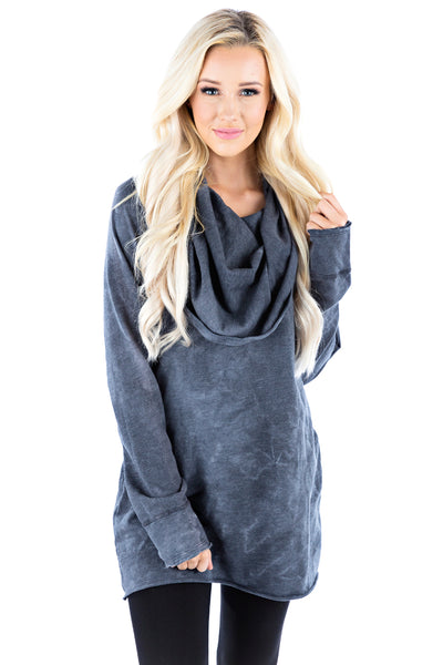 Pullover Cowl Tunic Crystal - LVR Fashion